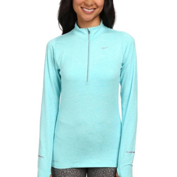 nike women's half zip blue